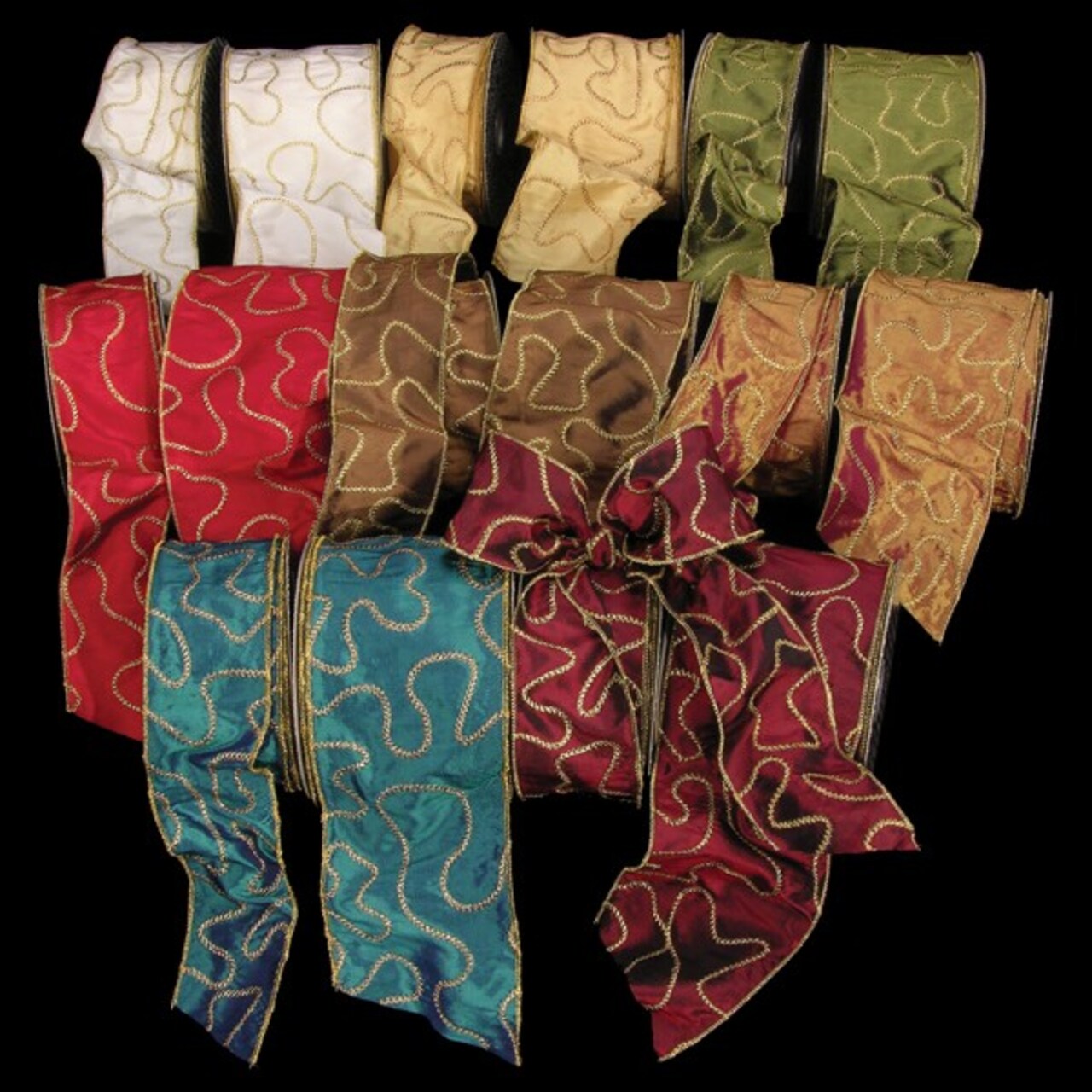 The Ribbon People Royal Blue and Gold Wired Craft Ribbon 4" x 20 Yards